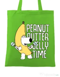 Sacosa din panza Peanut butter jelly time Verde mar