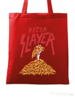 Sacosa din panza Pizza slayer Rosu