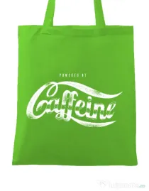 Sacosa din panza Powered by caffeine Verde mar