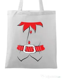 Sacosa din panza Santa helper Alb