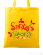 Sacosa din panza Santas favorite Galben