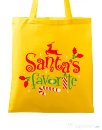 Sacosa din panza Santas favorite Galben