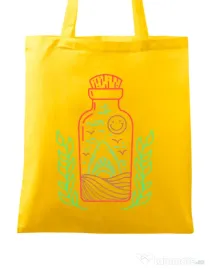 Sacosa din panza Shark in a bottle Galben