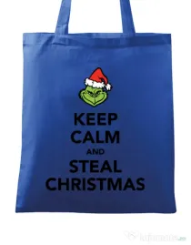 Sacosa din panza Steal Christmas Albastru regal