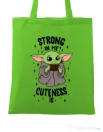 Sacosa din panza Strong in me Verde mar