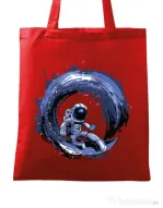 Sacosa din panza Surfing in space Rosu