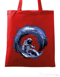 Sacosa din panza Surfing in space Rosu