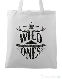 Sacosa din panza The Wild Ones Alb