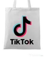 Sacosa din panza Tik Tok Alb