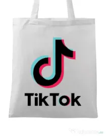 Sacosa din panza Tik Tok Alb