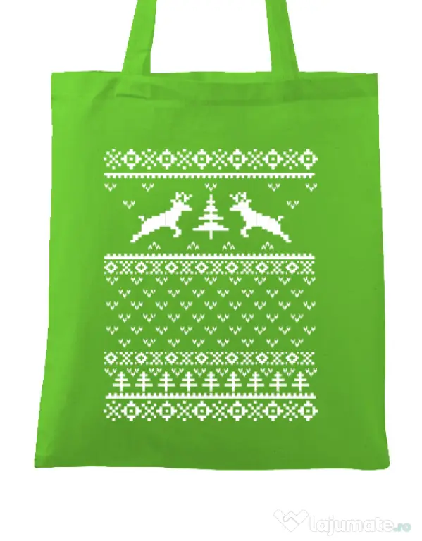 Sacosa din panza Ugly sweater Verde mar