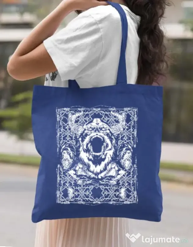 Sacosa din panza Viking rage Albastru regal