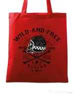 Sacosa din panza Wild and free Rosu