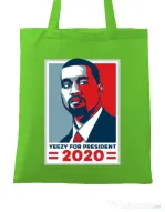 Sacosa din panza Yezzy for president Verde mar