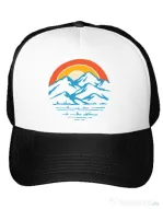 Sapca personalizata Mountain and rainbow Alb