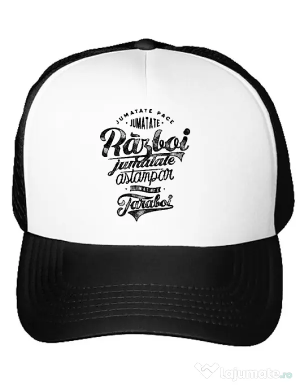 Sapca personalizata Pace si razboi Alb