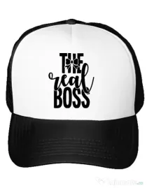 Sapca personalizata The real boss Alb