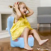Homcom Olita Copii – 6+ Luni, Hipopotam Albastru Antialunecare
