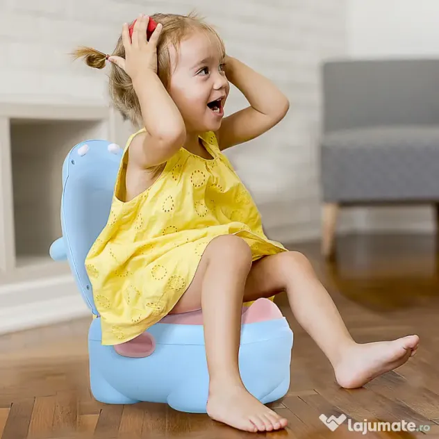 Homcom Olita Copii – 6+ Luni, Hipopotam Albastru Antialunecare