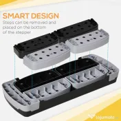 HOMCOM Stepper pentru aerobica reglabil in inaltime 10-15-20 cm, anti-alunecare, Negru si Gri | AOSOM RO 