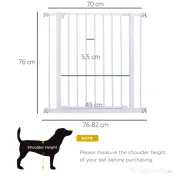 Poarta de Siguranta PawHut pentru Copii si Animale de Companie Alb 76-82x76cm | Aosom Romania