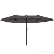 Umbrela Dubla Acoperis de Soare Outsunny, Poliester Gri 2.7*4.6*2.4 | Aosom Romania