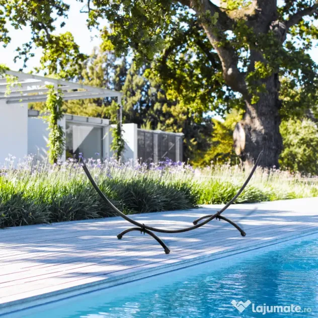 Outsunny Structura pentru Hamac Universal de 3m, Suport din Metal, 300x90x100cm, Negru | Aosom Romania