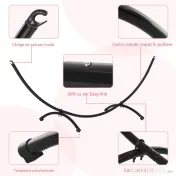Outsunny Structura pentru Hamac Universal de 3m, Suport din Metal, 300x90x100cm, Negru | Aosom Romania 