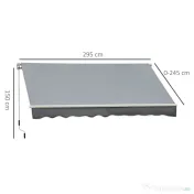Outsunny Copertină Rulou Manuală pentru Uși și Ferestre, din Aluminiu și Poliester Anti-UV, 295x245cm, Gri | Aosom Romania 