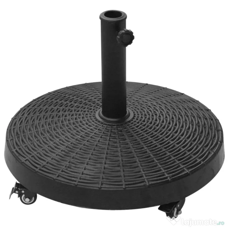 Outsunny Bază Rezistentă pentru Umbrele de Soare, Rășină și Oțel, Compatibilă cu Stâlpi 38-48mm, Ø52x41cm, Negru | Aosom Romania