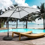 Outsunny Bază Rezistentă pentru Umbrele de Soare, Rășină și Oțel, Compatibilă cu Stâlpi 38-48mm, Ø52x41cm, Negru | Aosom Romania
