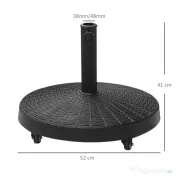 Outsunny Bază Rezistentă pentru Umbrele de Soare, Rășină și Oțel, Compatibilă cu Stâlpi 38-48mm, Ø52x41cm, Negru | Aosom Romania