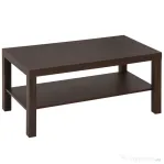HOMCOM Măsuță de Cafea Rectangulară Clasică cu Raft Spațios de Depozitare din Lemn 90×45×44.5cm