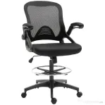 Vinsetto Scaun de Birou cu Înălțime Reglabilă, Brațe Rabatabile și Suport pentru Picioare, 64x60x106-126 cm, Negru