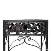 Outsunny Set de 3 Scaune Suport pentru Plante, Design Clasic din Fier, Ideal pentru Decorul Grădinii, Maro | Aosom Romania 