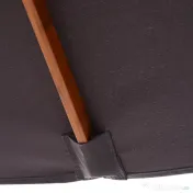Outsunny Umbrelă de Grădină Rabatabilă, Cadru din Lemn de Brad, 2x1.5m, Gri Închis | Aosom Romania