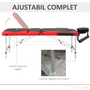 Homcom Pat Masaj Profesional – Aluminiu Pliabil & Portabil 