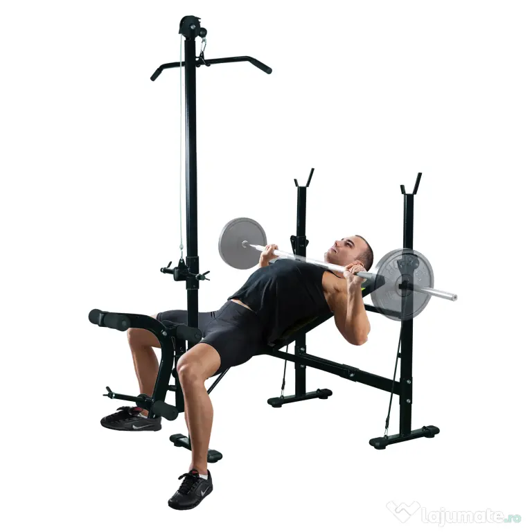 Banca Fitness cu Spatar Reglabil HOMCOM 175x110x202cm | Aosom Romania