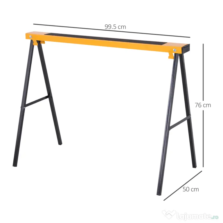 Durhan Set 2 Sevaleti pentru Munca Pliabil din Otel Capacitate 250kg