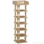 HOMCOM Dulap pentru Pantofi din Lemn 6 pantofi cu Raft de depozitare 32x30x104cm