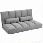 HOMCOM Canapea de Podea, Pliabila 130 cm, Perfect pentru Familie, Gri