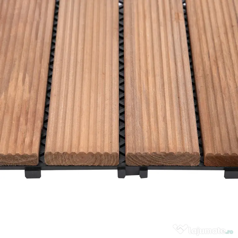 Outsunny Gresie Exterior Lemn – Set 27 Bucati Interblocabile