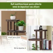 Outsunny Raft de Flori cu 4 Nivele si Roti , din Lemn 123.5L x 33L x 80Hcm | Aosom Romania 