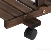 Outsunny Raft de Flori cu 4 Nivele si Roti , din Lemn 123.5L x 33L x 80Hcm | Aosom Romania 