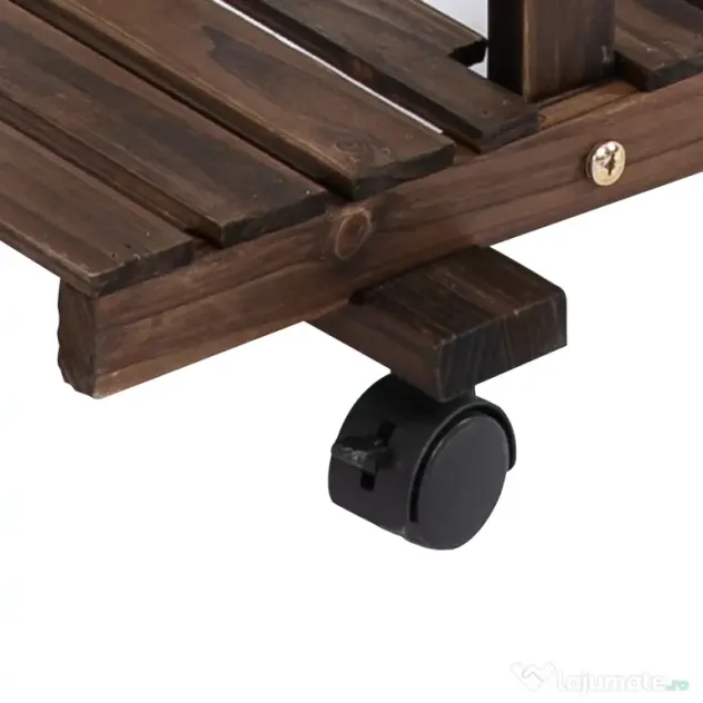 Outsunny Raft de Flori cu 4 Nivele si Roti , din Lemn 123.5L x 33L x 80Hcm | Aosom Romania
