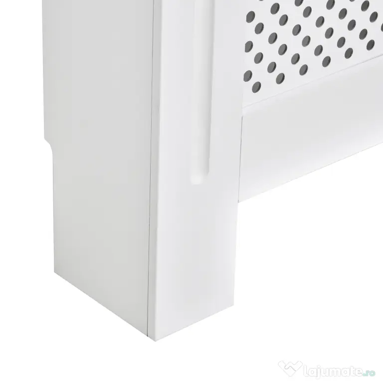 HOMCOM Carcasă Modernă pentru Calorifer, Model cu Gratii din MDF, Design cu Lamele pentru Casă și Birou, 111,5x82x19 cm, Alb | Aosom Romania