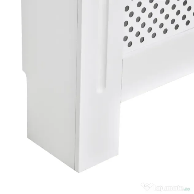 HOMCOM Carcasă Modernă pentru Calorifer, Model cu Gratii din MDF, Design cu Lamele pentru Casă și Birou, 111,5x82x19 cm, Alb | Aosom Romania
