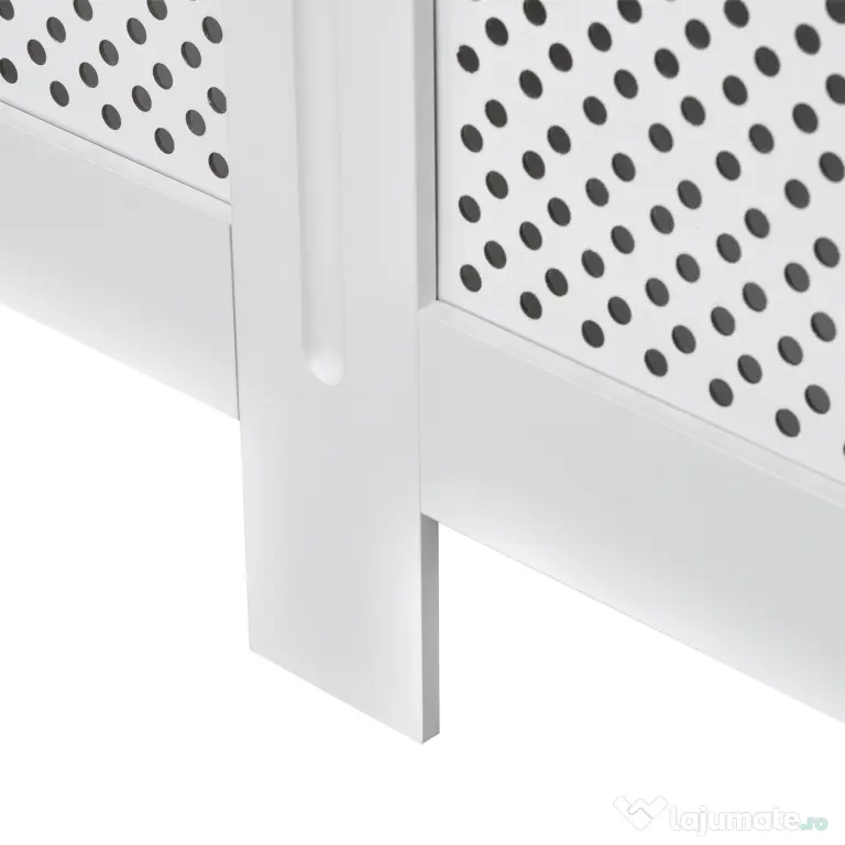 HOMCOM Carcasă Modernă pentru Calorifer, Model cu Gratii din MDF, Design cu Lamele pentru Casă și Birou, 111,5x82x19 cm, Alb | Aosom Romania