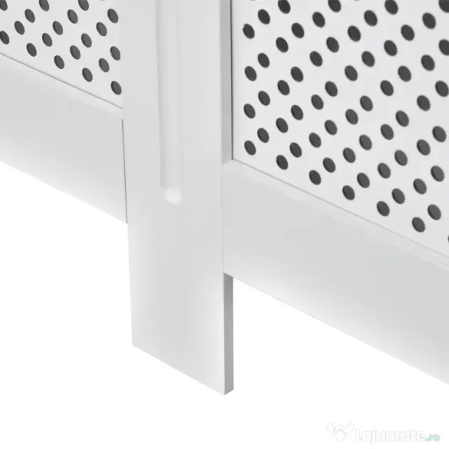 HOMCOM Carcasă Modernă pentru Calorifer, Model cu Gratii din MDF, Design cu Lamele pentru Casă și Birou, 111,5x82x19 cm, Alb | Aosom Romania