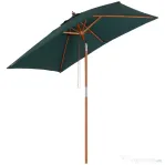 Outsunny Umbrela Dreptunghiular din Bambus si Poliester Anti-UV Verde 2x1.5x2,3m